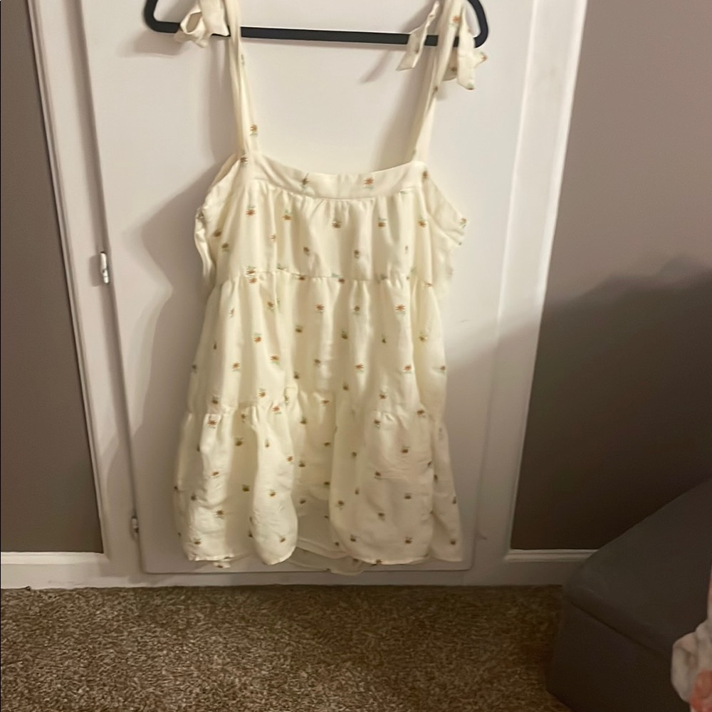 Vestique Cream Tiered Ruffled Sundress